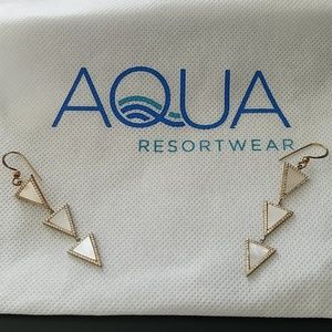 Triple triangle mother of pearl earrings